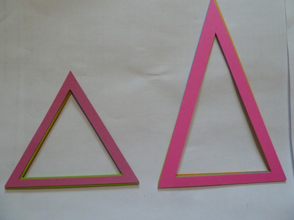 Triangle Scrapbooking 4 frames 2 sizes in 1 set 4×6, 4×4 in bright colors
