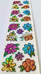 HAMBLY STUDIOS STICKERS PRISMATIC FLOWERS 1 SHEET. COLLECTIBLE RETIRED RARE.
