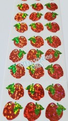HAMBLY STUDIOS PRISMATIC RED APPLE STICKERS SCHOOL FRUIT COLLECTABLE RARE