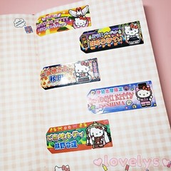 50 pcs random design Japanese vintage style Hello kitty tag shape sticker lot