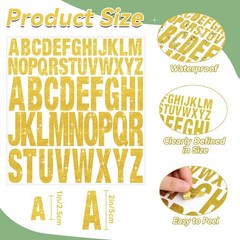 15 Sheets Letter Stickers 780 Pcs Glitter Capital Letters Large Self-Adhesive