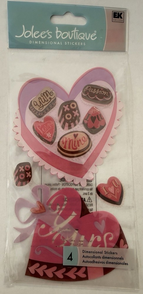 Jolee’s BOX OF CHOCOLATES Stickers ~embellishment set~Beautiful! Quick Ship!!