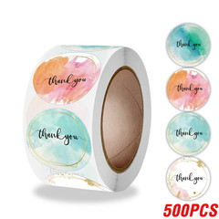 500Pcs Thank You Stickers Pink Gold Labels for Small Business Wedding Gift