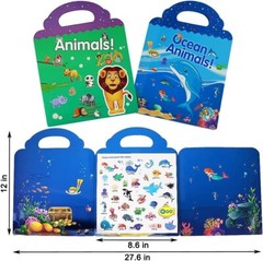 Reusable Sticker Books for Kids 3 Sets Travel Removable Toddler Sticker Books…