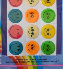 Vtg Imperial Smiley Face Stick On Decos Stickers Funky Ick Stickers 1992