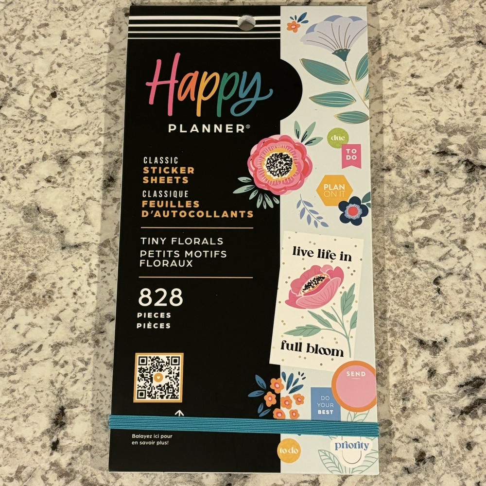 NEW Happy Planner Sticker Book – Tiny Florals 828 Pieces 🌸🌷💐🌼🪻🪴