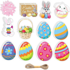 Happy Easter Bunny Themed Stickers 320 Pcs Happy Easter Stickers Decals – 1.5 In