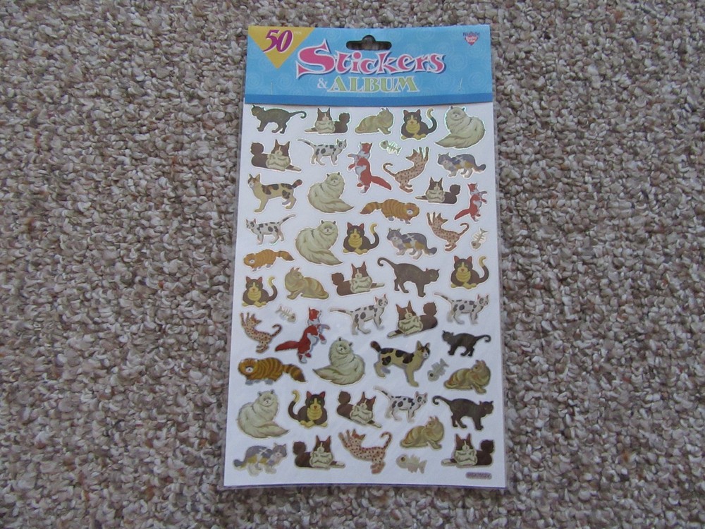 Nicole Quality Value Cat Stickers & Album 50 Pieces (MISSING STICKER ALBUM)