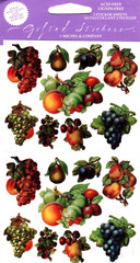 New – Fresh Peaches Pears Apples Grapes Fruit Harvest Michel & Company Stickers