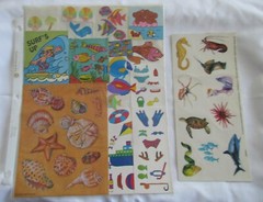 BEACHY / SEASIDE STICKERS VINTAGE VARIOUS BRANDS MULTIPLE SHEETS