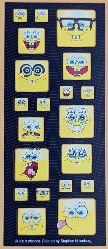 Spongebob Squarepants Sticker Sheet.