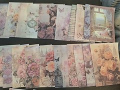 100Pc Floral Abundance Scrapbooking JJ Craft Papers No Duplicates