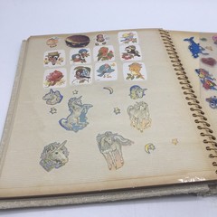 Vtg 80s Stickers Album Binder Smurfs Scratch Sniff Puffy Unicorns ET Cabbage Ptc