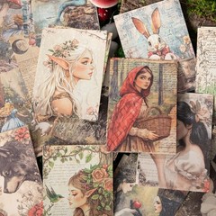 Vintage Fairy Tale Decoupage Scrapbook Paper Set – 180 Sheets Fantasy Cryptid