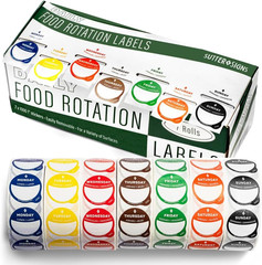 Date Stickers for Food – Day of the Week Day Dots Removable Food Labels, 1″ Date