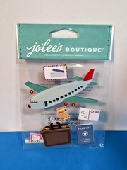 FREE SHIP! Jolee’s AIRPLANE Scrapbook Dimensional Stickers TRAVEL VACATION FLY