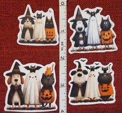50pc. DOG/CAT HALLOWEEN WATERPROOF VINYL STICKERS/DECALS
