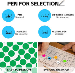 2400PCS Colored Dot Stickers 1/2″ round Color Code Multicolor Small Stickers Pol