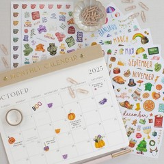Journal Stickers, Beautiful Yearly Planner, Seasonal Vintage, Multicolor