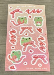 NEW PaperKumaCo “Lili & Ribbons” Sticker Sheet Paper Kuma Co Stickers