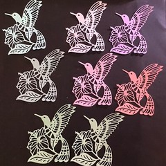 Hummingbird with Hibiscus Die Cut Embellishments 3-3/4” x 2-3/4” Choose Color