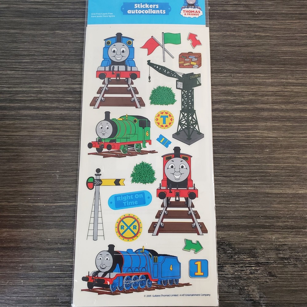 Thomas the Train Engine Stickers Railway Clear Mylar NOS Vintage 2005 SandyLion