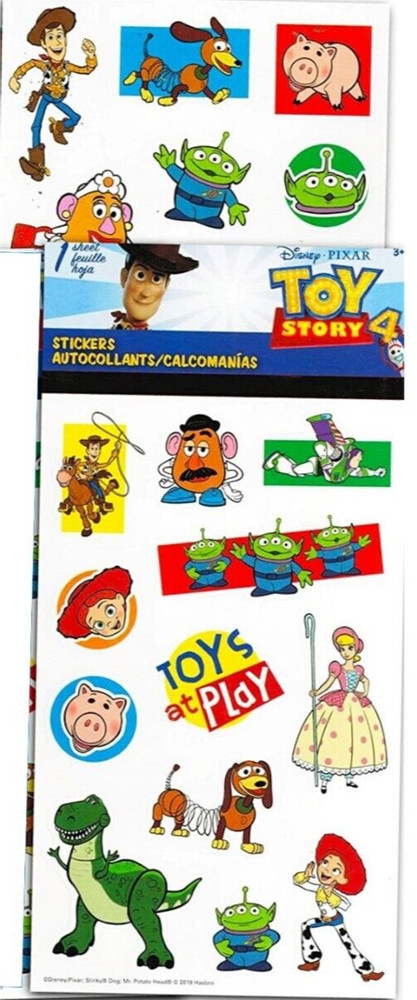 DISNEY PIXAR TOY STORY Woody Buzz Jesse Hamm Slinky Potato Head Toys Stickers