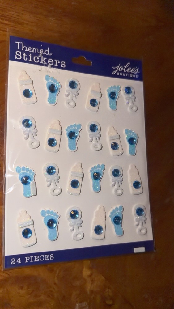 Jolee’s Baby Boy Icon Repeats Scrapbooking Stickers Bottles Rattles Footprints