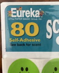 EUREKA Scented Smiles Scratch & Sniff Stickers Pack: Lime Scented Vintage 1980s