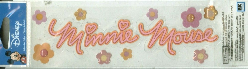 Disney Minnie Mouse Flowers Pink Title Disneyland World Stickers