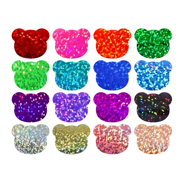 Holographic Sparkle Bear Sticker Sheet! – Choose a Color & Size!