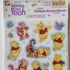 Winnie The Pooh Stickers Hallmark Vintage Disney Pooh Bear Tigger 4 Sheets