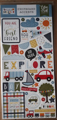 ECHO PARK CHIPBOARD ACCENTS~LITTLE DREAMER BOY~ LARGE 6″X13″~ TRUCK~TRAIN~BOYS