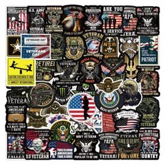 Stickers Military Veterans Vinyl Decal Stickers USA Flag Army Pack Lot 35pcs