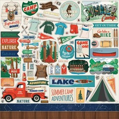 Carta Bella Summer Camp Collection 12″ x 12″ Sticker Sheet