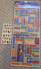 Lot VTG Winnie The Pooh Scrapbook Stickers & Rub Ons Disney Sandylion Hallmark