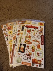 Crafts 13″ Chipboard Stickers Lot 7 Fall Theme Autumn Give Thanks Leaves Harvest