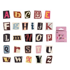 Letter Stickers 52 Pcs A-z Vintage Mini Boxed Adhesive Diy Sticker Gift Sealing
