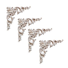 4 PCS Wood Onlay Wall Appliques Onlays Furniture Cabinet Stickers