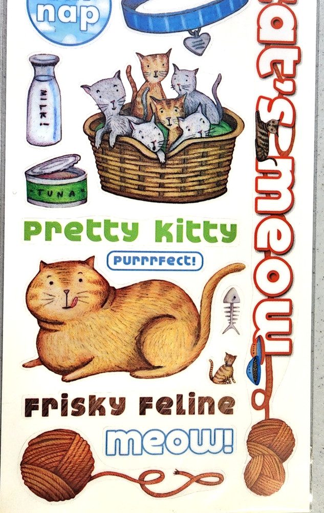 American Traditional Designs Cat’s Meow Clear Stickers 2003 Vintage Scrapbook