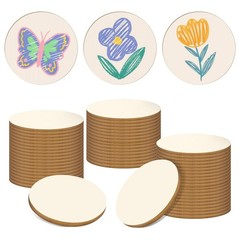 100 Pieces Unfinished Wood Circle – 1.5 inch Round Disc Blank Natural Wooden …