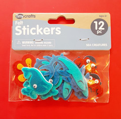 Tiny Crafts felt sea creatures 3D sticker pkg (free ship $20 min US only)