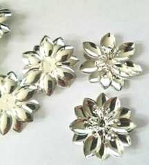 CraftbuddyUS 6 x 1.5in 2 layer Decorative Metal Flower Toppers