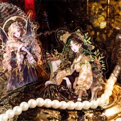 Stereo Laser Gold Fairy Elf Angel Stickers Shell-light Mermaid Scrapbooking DIY