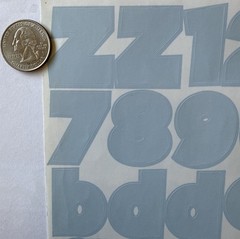 LARGE LIGHT ICE BLUE 1-1/4”Chunky Shadow Alphabet Stickers(114pc)Making Memories