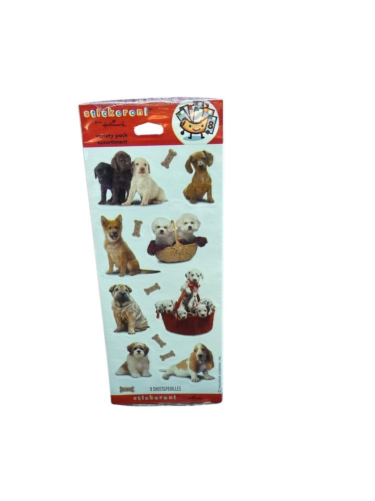 Hallmark Stickeroni Sticker Variety Pack Dogs Kittens Puppies 4 Designs 8 sheets