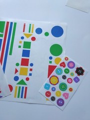 Lot of Vintage Mrs. Grossman Clown Button Geometric