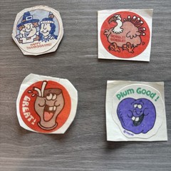 Vintage Scratch N Sniff stickers Lot/10 Easter, Thanksgiving, Plum, Grape Jelly