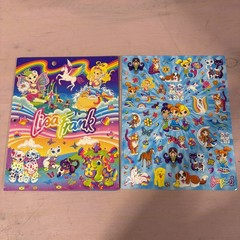 Vintage Lisa Frank Fab Friends Folder 2 Pocket complete jumbo sticker sheet