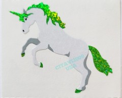 UNICORN STICKER SHEET STRIP PRISMATIC GLITTER MRS. GROSSMAN’S SPARKLE UNICORNS